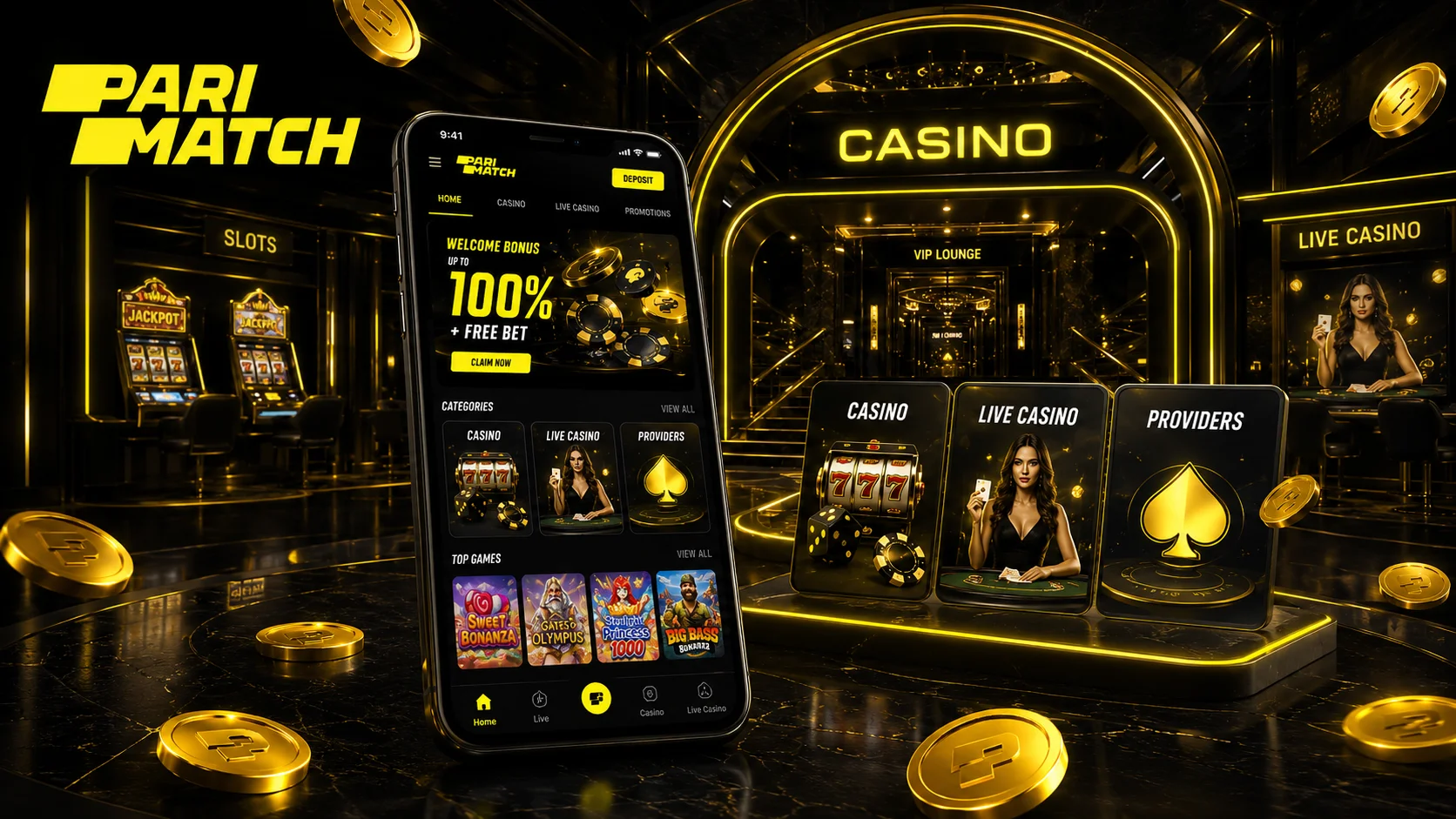 Parimatch Casino — тысячи игровых автоматов и живые дилеры