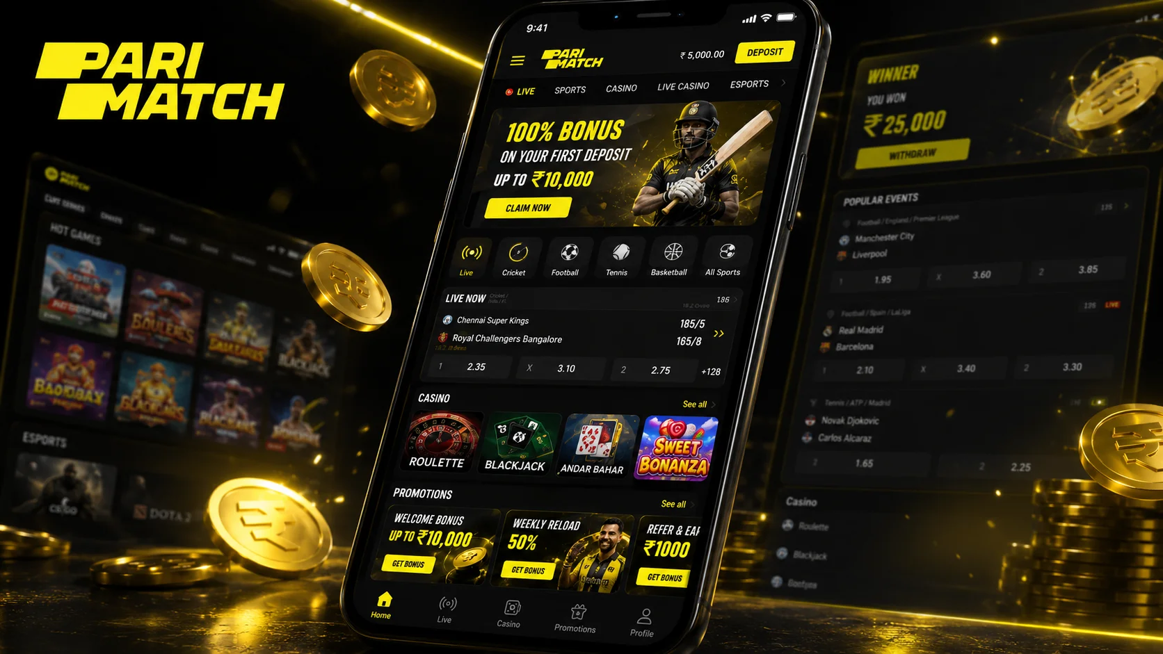 Играйте в Parimatch Casino со смартфона в любом месте