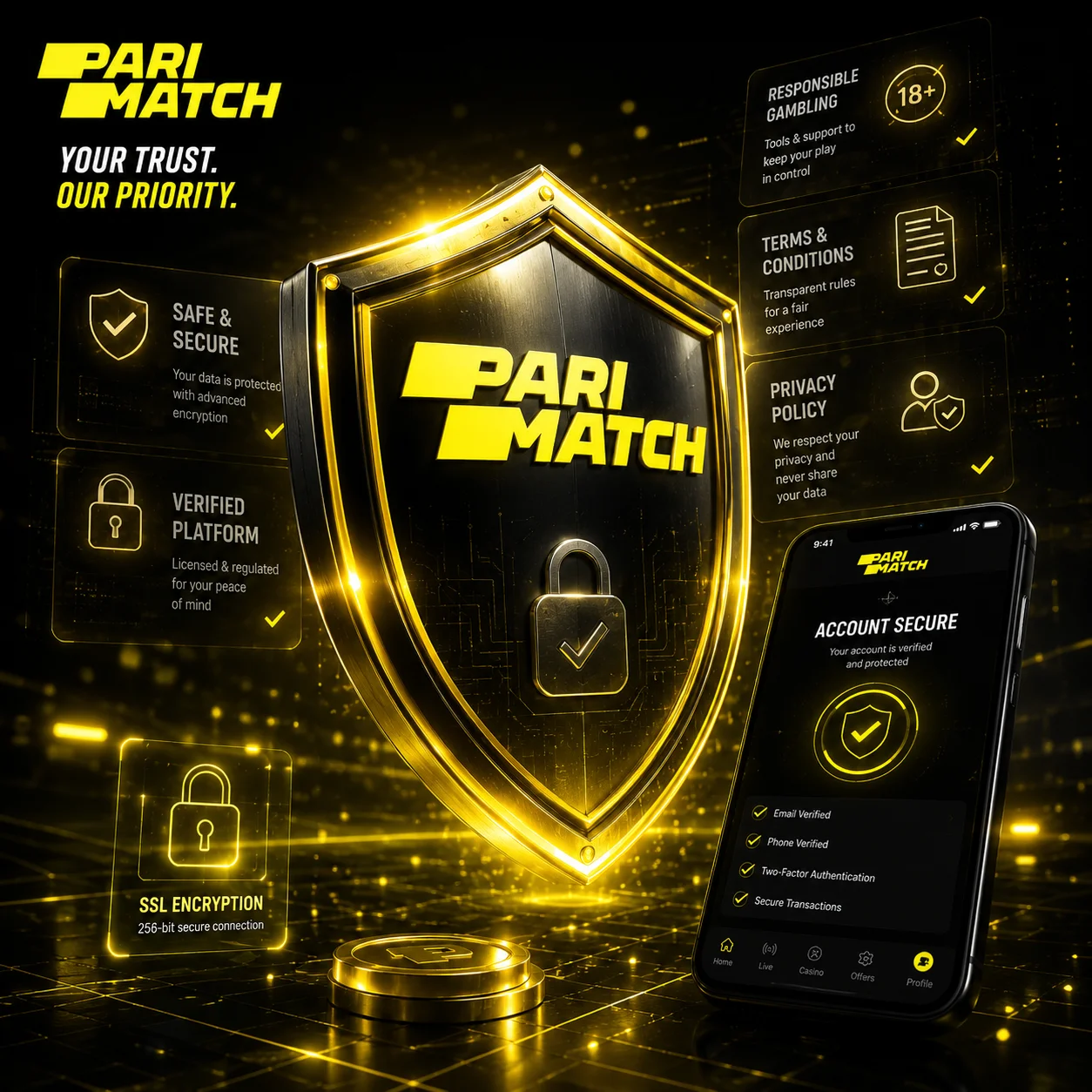 Безопасная игра — инструменты защиты Parimatch Casino